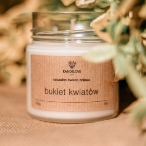 Bukiet kwiatów - świeca sojowa